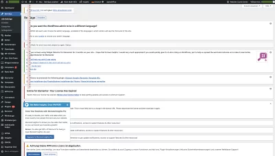 Screenshot des Admin-Panels einer Wordpress-Seite